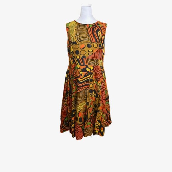 Ashro Afrocentric "Emilie" Midi Dress Size 12 - Picture 3 of 8